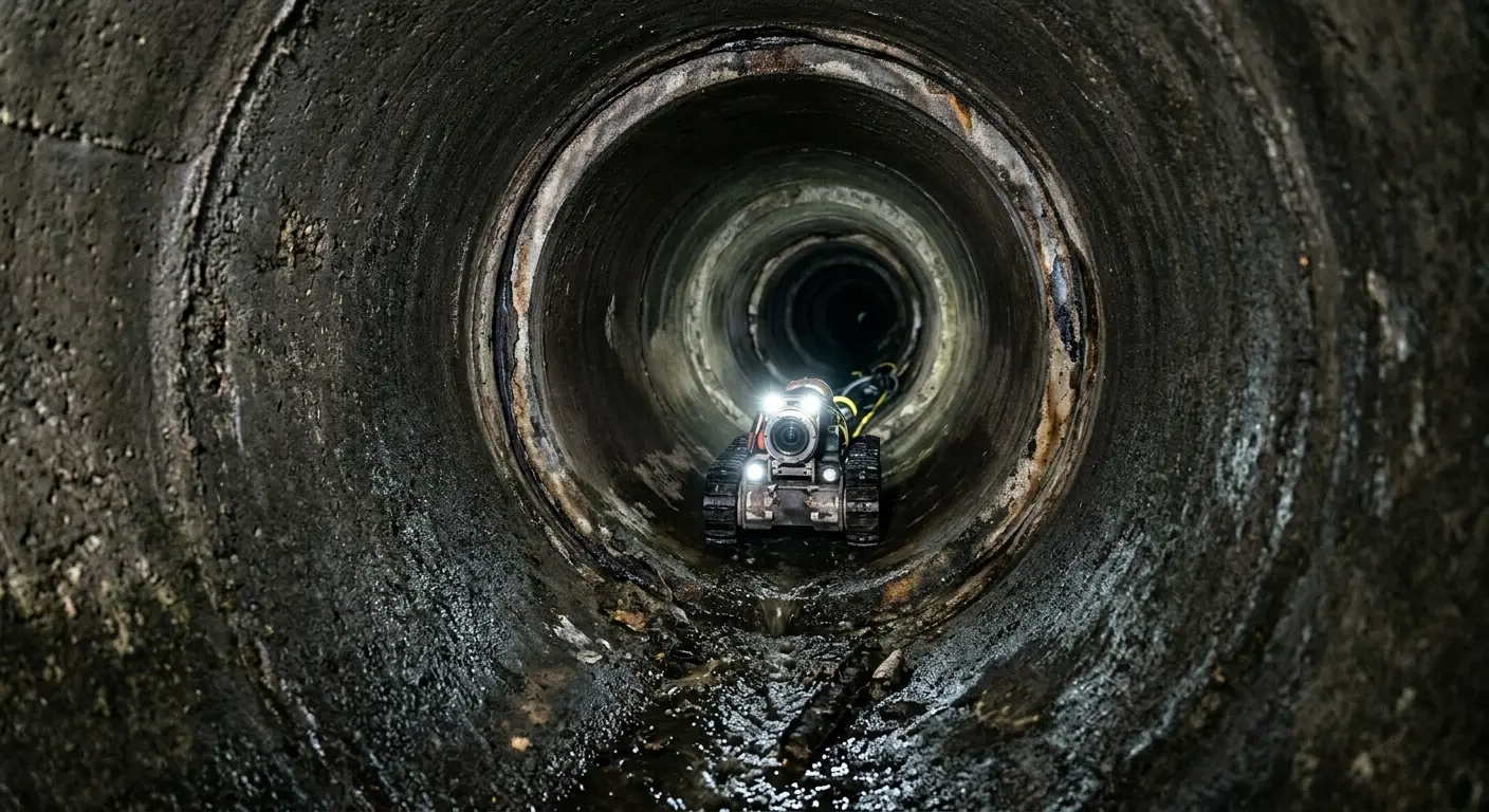 Robotic sewer camera inspecting pipe interior for Drain Snake Service in Weldon Spring